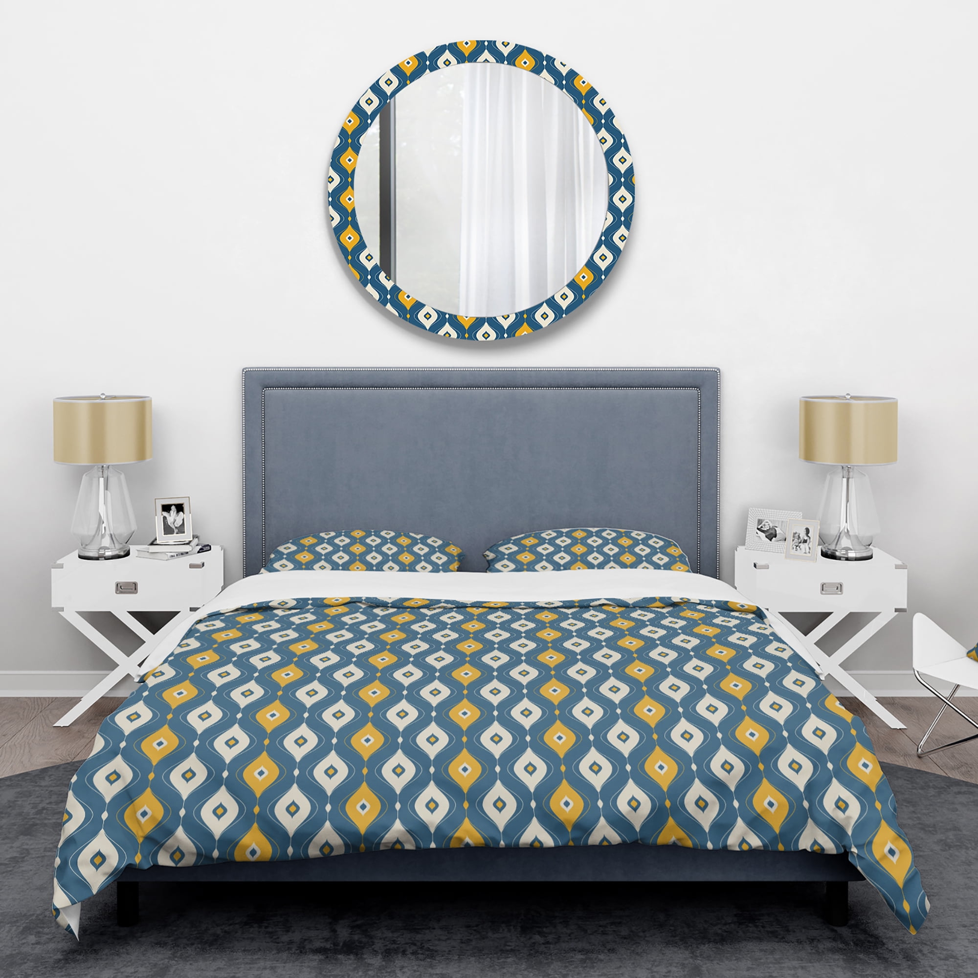 Designart 'Retro Abstract Pattern II' Mid-Century Modern Duvet Cover Set