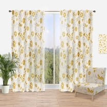 Designart 'Retro Abstract Poppies III' Mid-Century Modern Curtain Panel