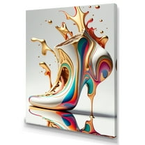 Designart Retro Art Deco High Heel Shoe III Canvas Wall Art