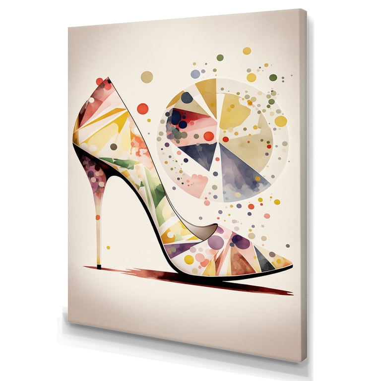 Free Shipping! Designart Retro Art Deco High Heel Shoe IX Canvas