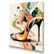 Designart Retro Art Deco High Heel Shoe VIII Canvas Wall Art