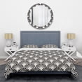 thumbnail image 1 of Designart 'Retro Art Deco Waves I' Mid-Century Modern Duvet Cover Set, 1 of 4
