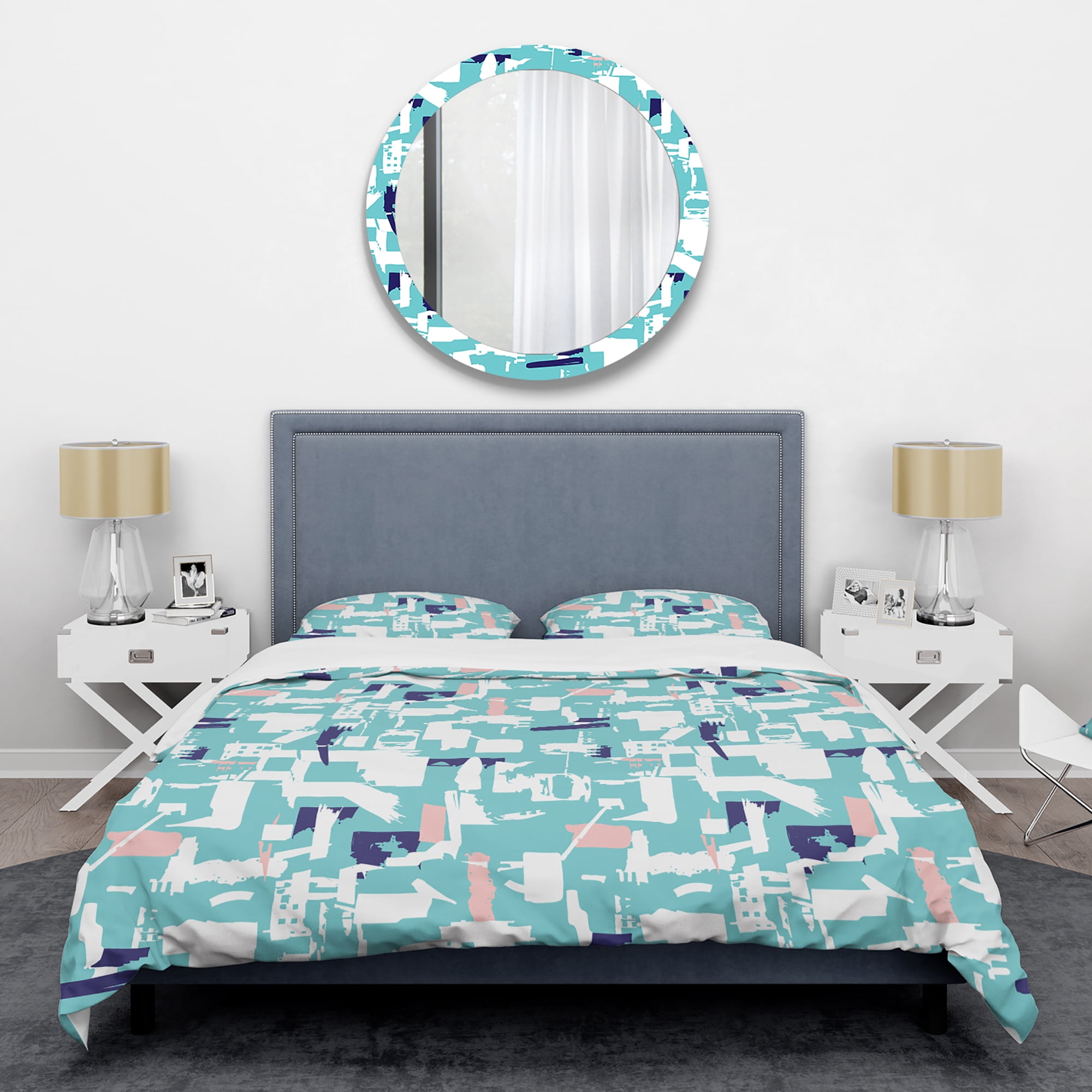 Designart 'Retro Artisan Abstract I' Mid-Century Modern Duvet Cover Set