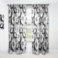 thumbnail image 1 of Designart 'Retro Black and White Flowers Pattern' Mid-Century Modern Curtain Panel, 1 of 5