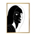 thumbnail image 1 of Designart 'Retro Black and White Minimal Portrait of Young Girl' Modern Framed Canvas Wall Art Print, 1 of 5