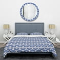thumbnail image 1 of Designart 'Retro Blue Waves' Mid-Century Modern Duvet Cover Set, 1 of 4