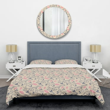 Designart 'Retro Botanical Pattern X' Mid-Century Modern Duvet Cover Set