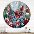 thumbnail image 1 of Designart 'Retro Bouquet Of Poppies' Traditional Wall Clock, 1 of 5