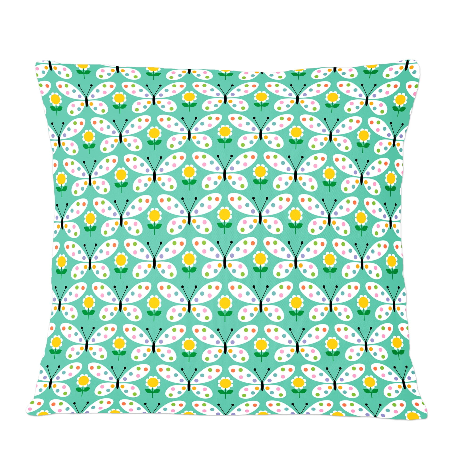 Designart Retro Butterflies I' Mid-Century Modern Throw Pillow - 12x20