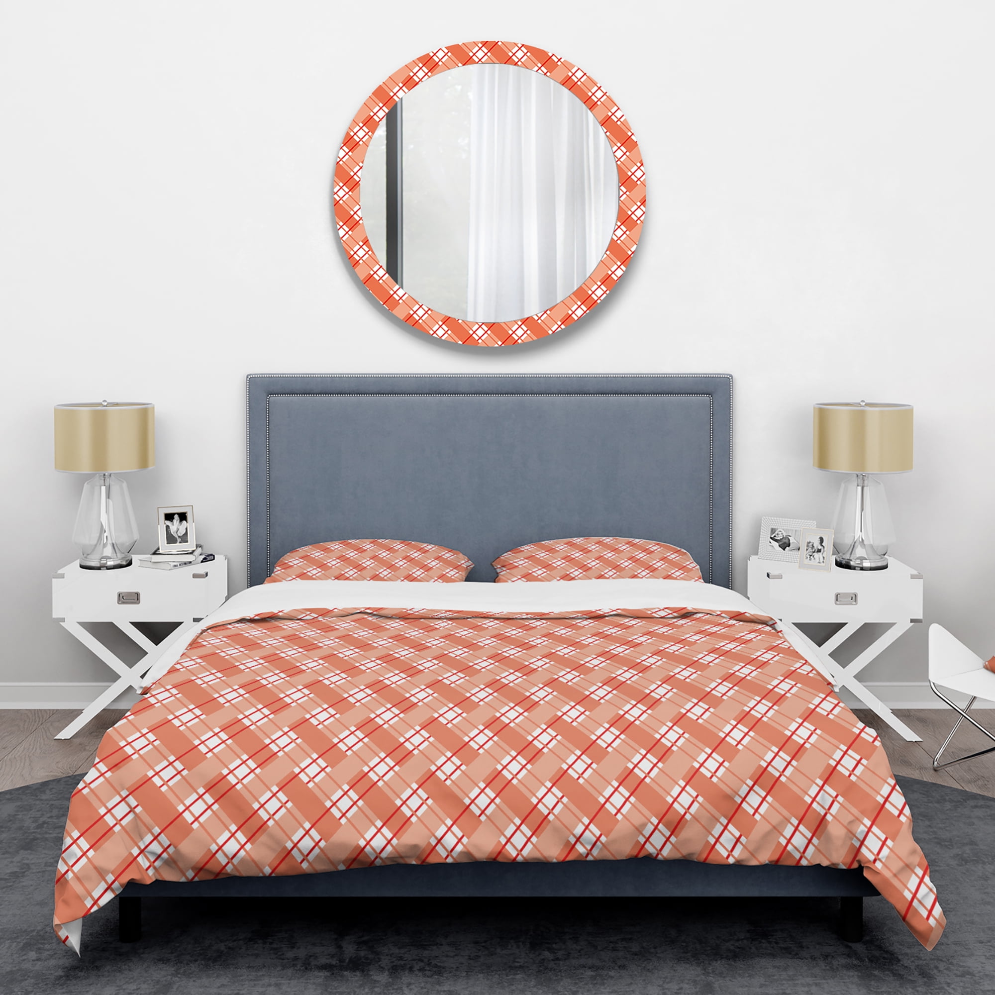 Designart 'Retro Checkered Pattern I' Mid-Century Modern Duvet Cover Set
