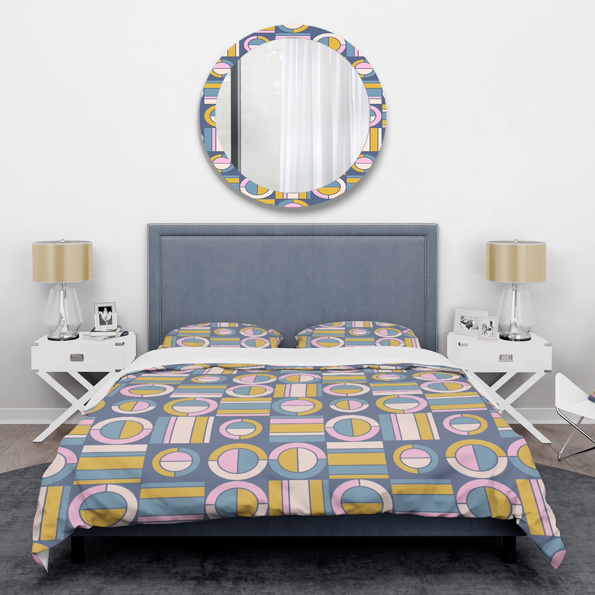 Designart 'Retro Circular Design I' Mid-Century Modern Duvet Cover Set