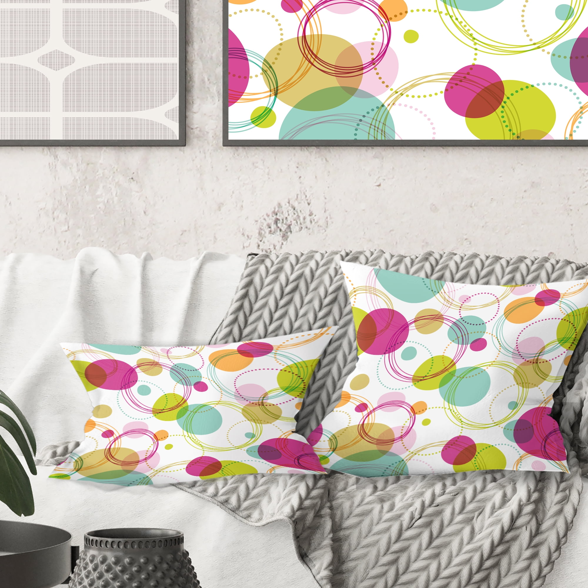 Designart Retro Circular Design II' Mid-Century Modern Throw Pillow - 18x18