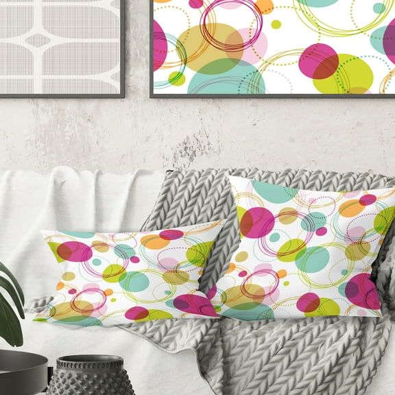 Designart Retro Circular Design II' Mid-Century Modern Throw Pillow - 18x18