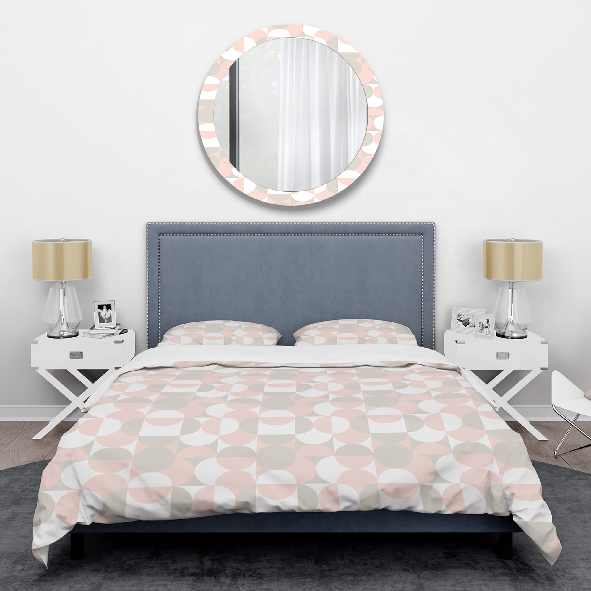 Designart 'Retro Circular Pattern III' Mid-Century Modern Duvet Cover Set