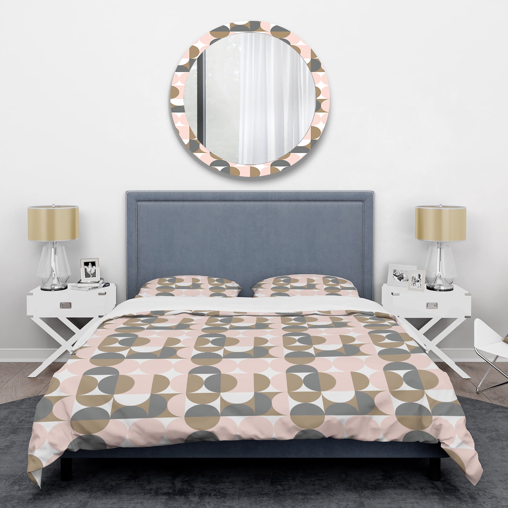 Designart 'Retro Circular Pattern IV' Mid-Century Modern Duvet Cover Set