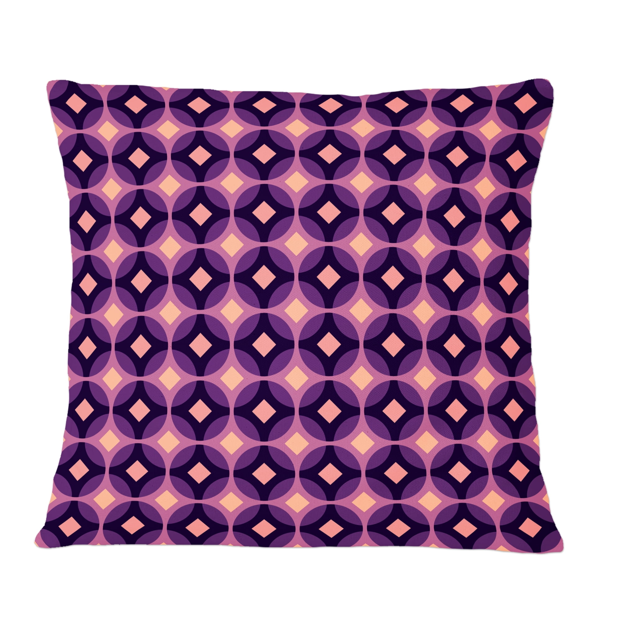 Designart Retro Circular Purple And Yellow Pattern Mid Century Modern Throw Pillow 16x16 Walmart Business Supplies
