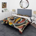 thumbnail image 1 of Designart "Retro Circularity in Motion II" Modern Geometric Bedding Covert Set - Abstract Geometric Blue Abstract Bed Set With 2 Shams, 1 of 6