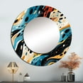 thumbnail image 1 of Designart "Retro Contrast I" Abstract Rund Mirror For Wall Decor - Large Orange Round Printed Mirror -Modern Round Living Room Mirror - 29" x 29", 1 of 6