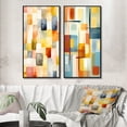thumbnail image 1 of Designart "Retro Cubism Abstract Composition" Modern Midcentury Framed Wall Art Set Of 2 - Mid-Century Yellow Framed Canvas Set For Living Room Decor, 1 of 6