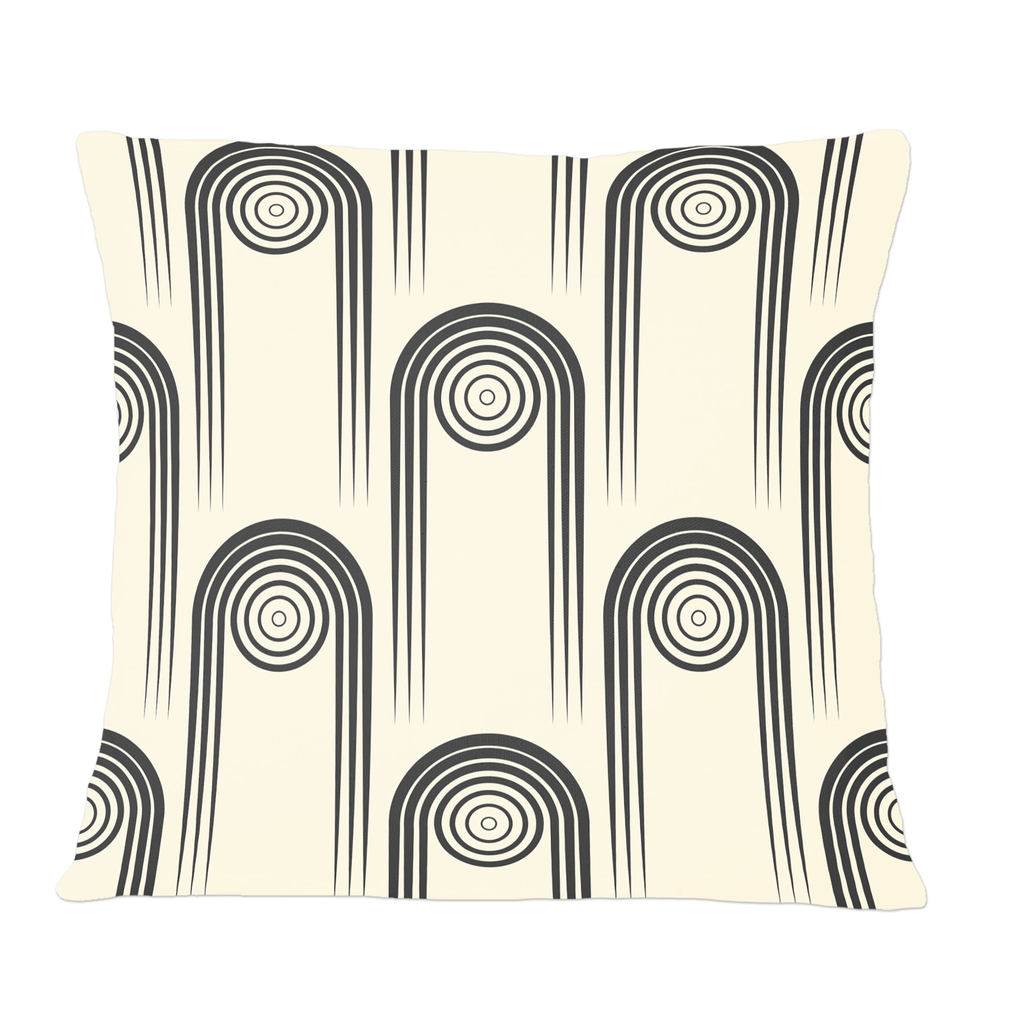 Designart Retro Curved Minimal Geometric Ornament II' Mid-Century Modern Throw Pillow - 12x20