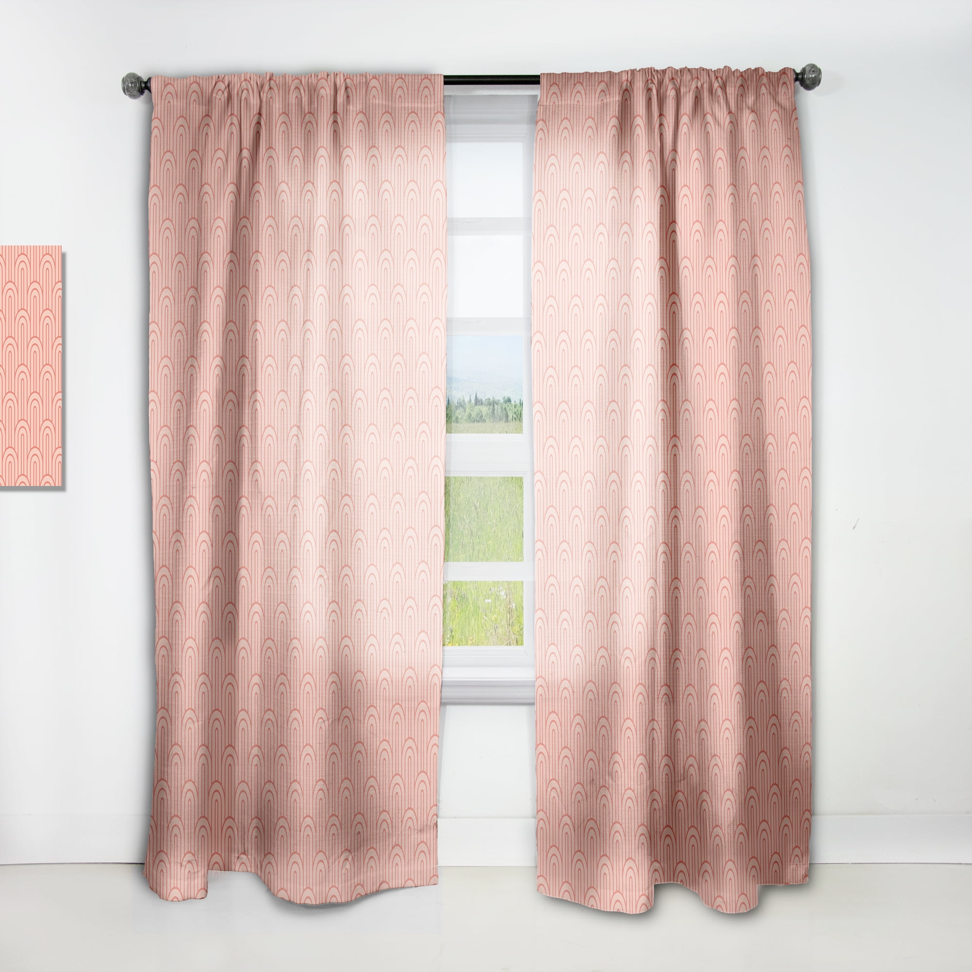 Designart 'Retro Deco Art Waves II' Mid-Century Modern Curtain Panel