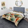 thumbnail image 1 of Designart "Retro Dimensions of the Mid-century III" Modern Midcentury Bedding Covert Set - Abstract Midcentury Blue Abstract Bed Set With 1 Sham, 1 of 6