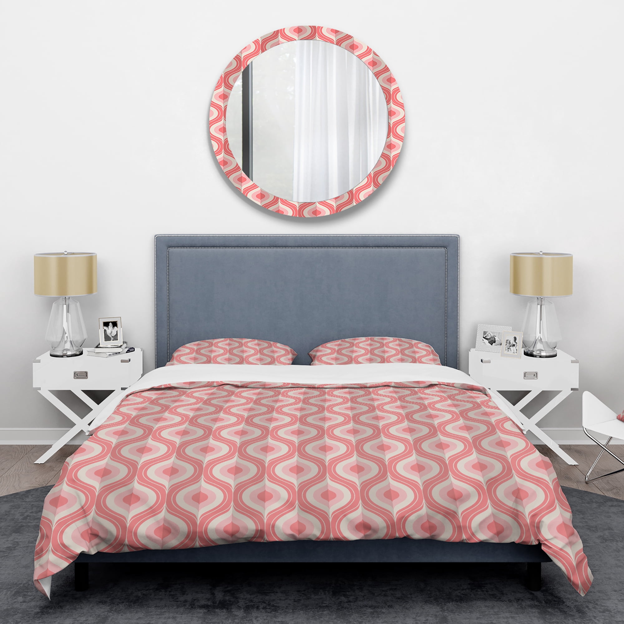 Designart 'Retro Drop Design I' Mid-Century Modern Duvet Cover Set