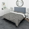 thumbnail image 1 of Designart 'Retro Dynamic Triangular Black and White Geometry' Modern & Contemporary Duvet Cover Set, 1 of 1