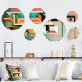 thumbnail image 1 of Designart "Retro Elementary Geometrics VI" Modern Geometric Metal Wall Art Set of 5 Piece, 1 of 5
