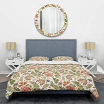 Designart 'Retro Fantasy Flowers I' Mid-Century Modern Duvet Cover Set