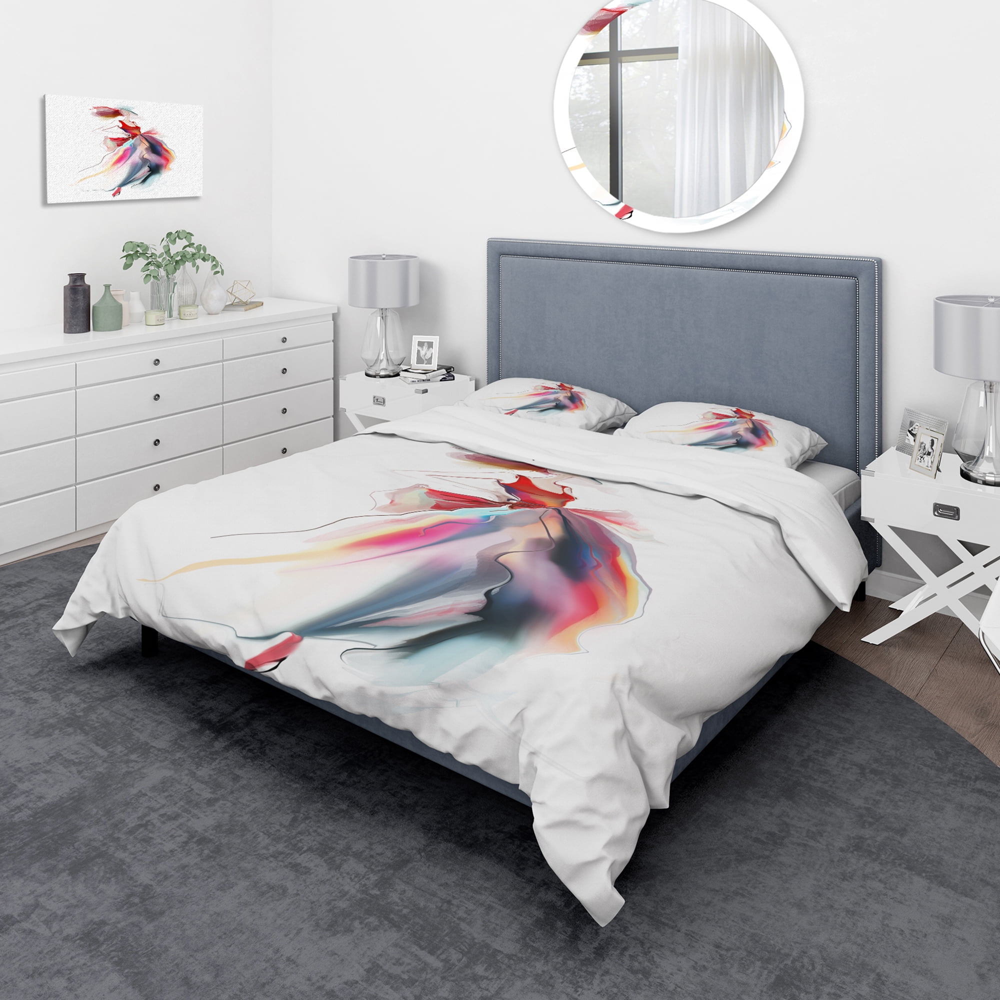 Designart 'Retro Fashion Dress' Portrait Duvet Cover Set