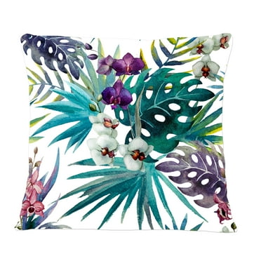 Designart Retro Floral Botanical Design II' Mid-Century Modern Throw Pillow - 12x20