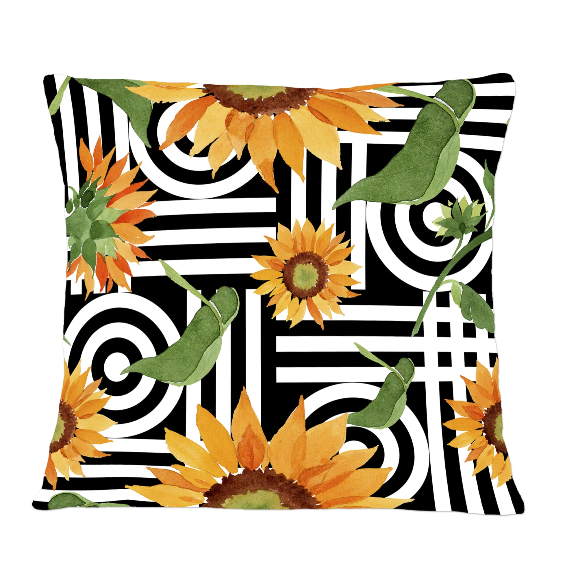 Designart Retro Floral Botanical II' Mid-Century Modern Throw Pillow - 12x20