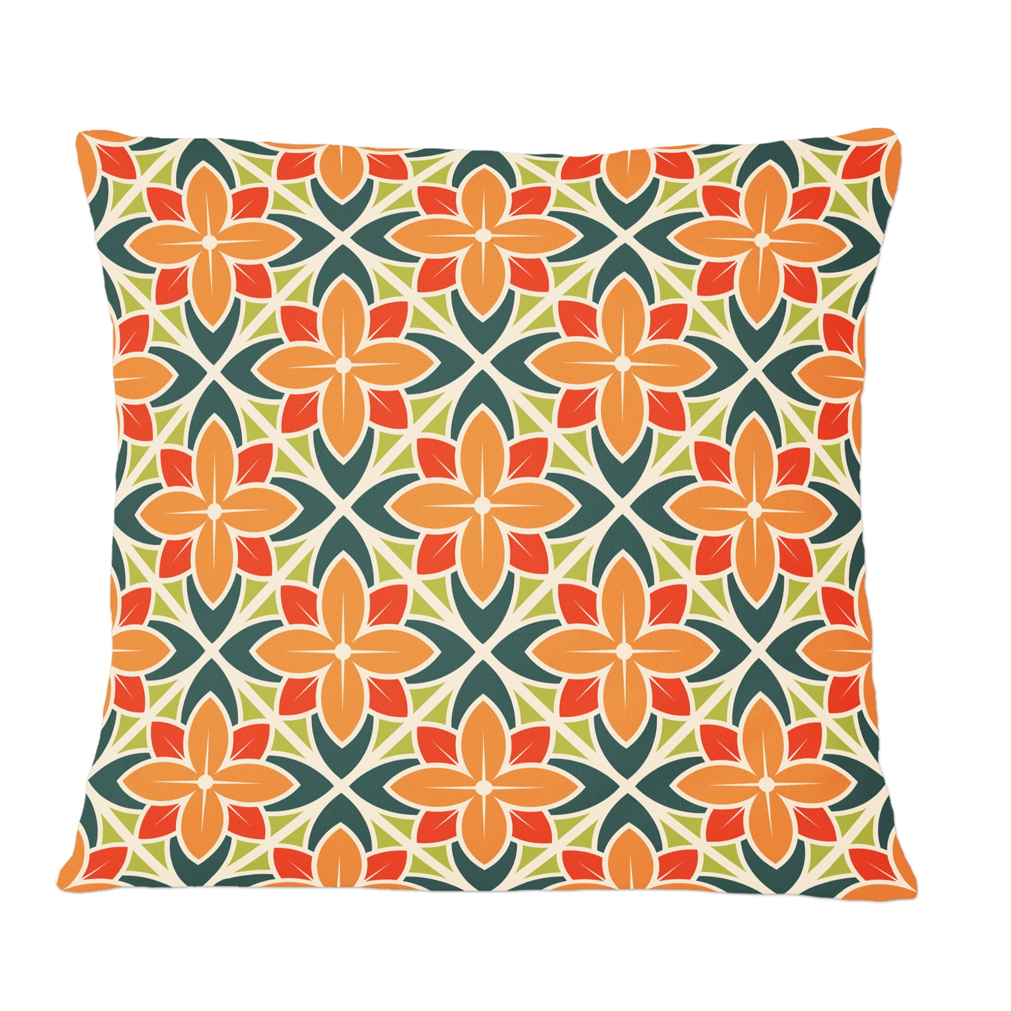 Designart Retro Floral Pattern IV' Mid-Century Modern Throw Pillow - 12x20