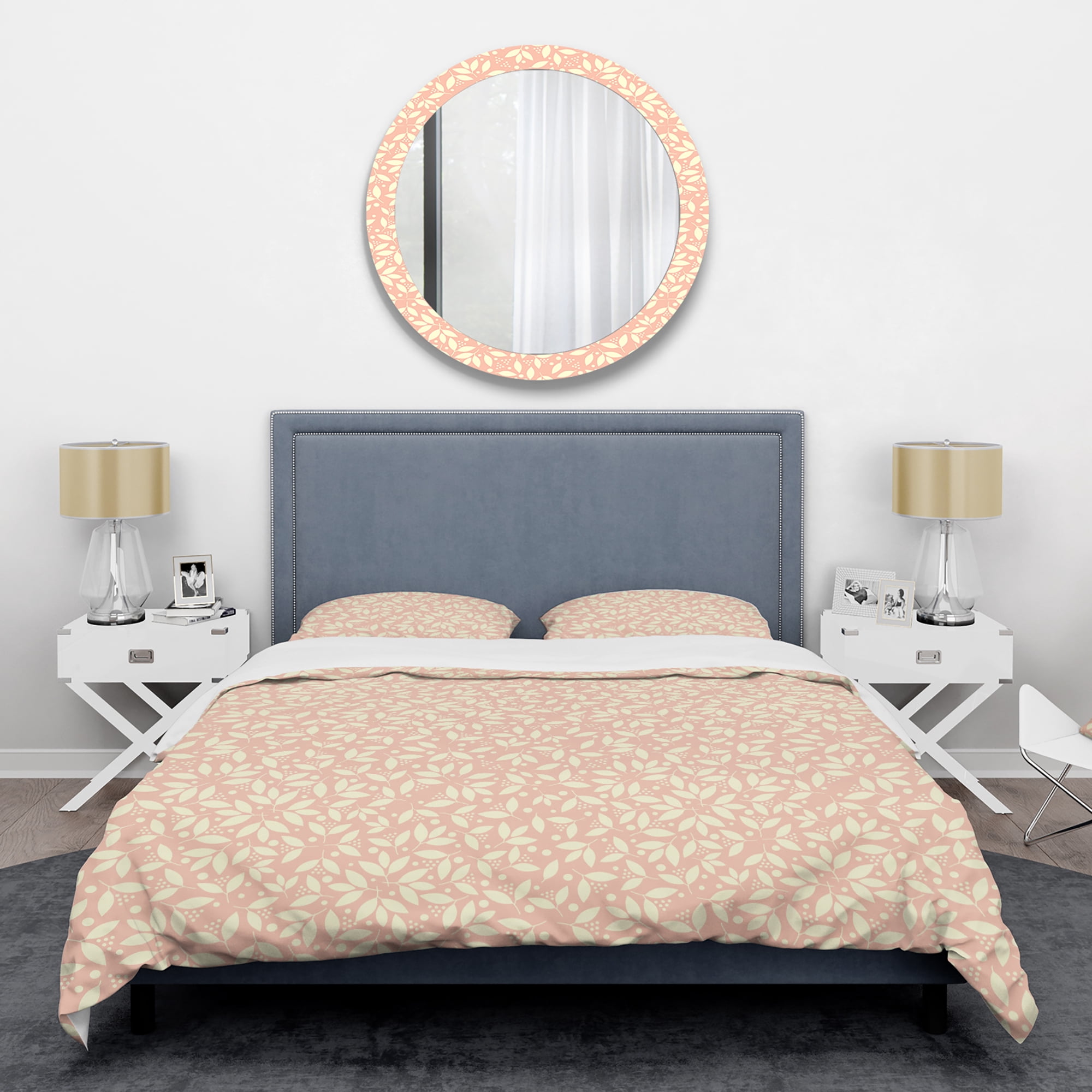 Designart 'Retro Floral Pattern V' Mid-Century Modern Duvet Cover Set
