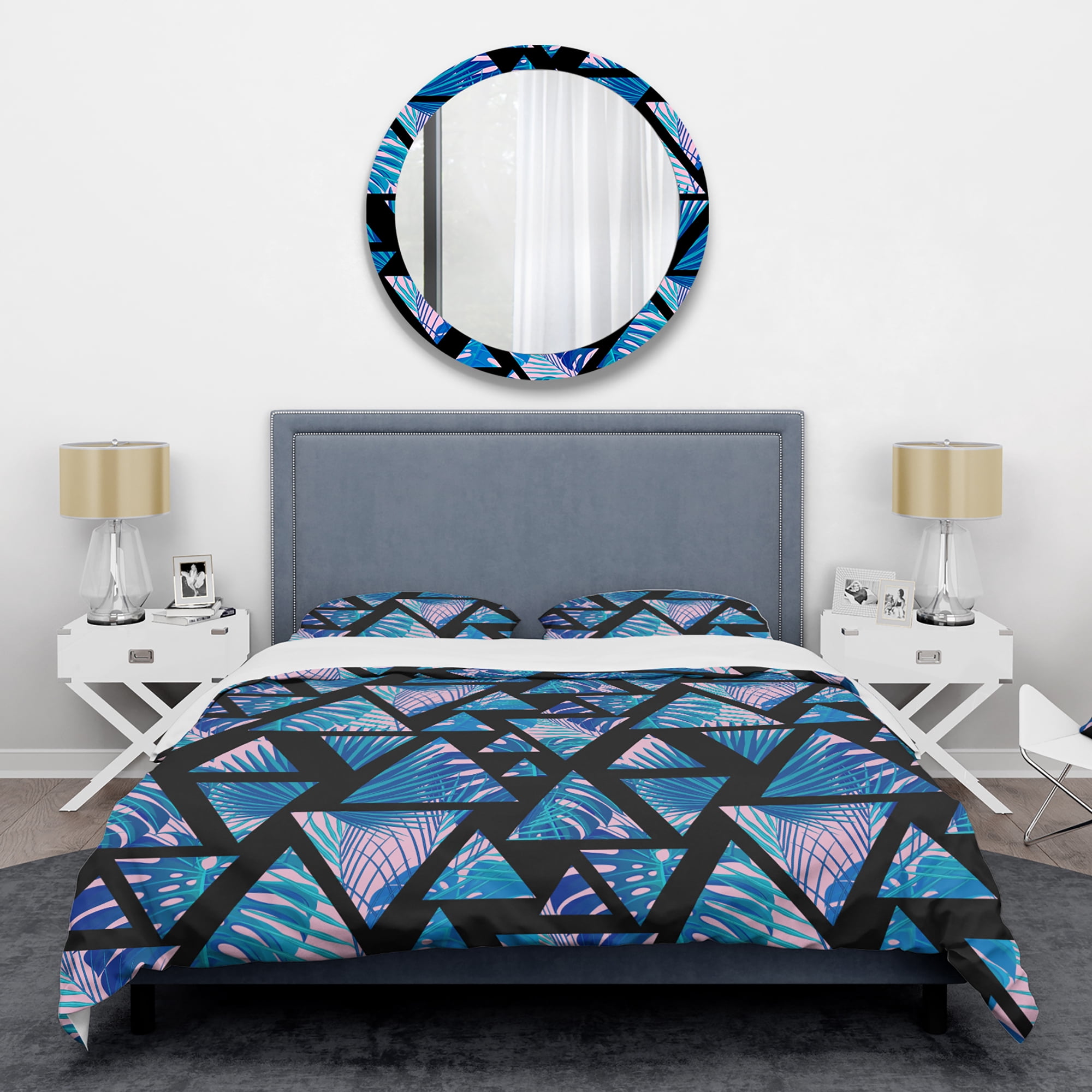 Designart 'Retro Floral Pattern XIV' Mid-Century Modern Duvet Cover Set