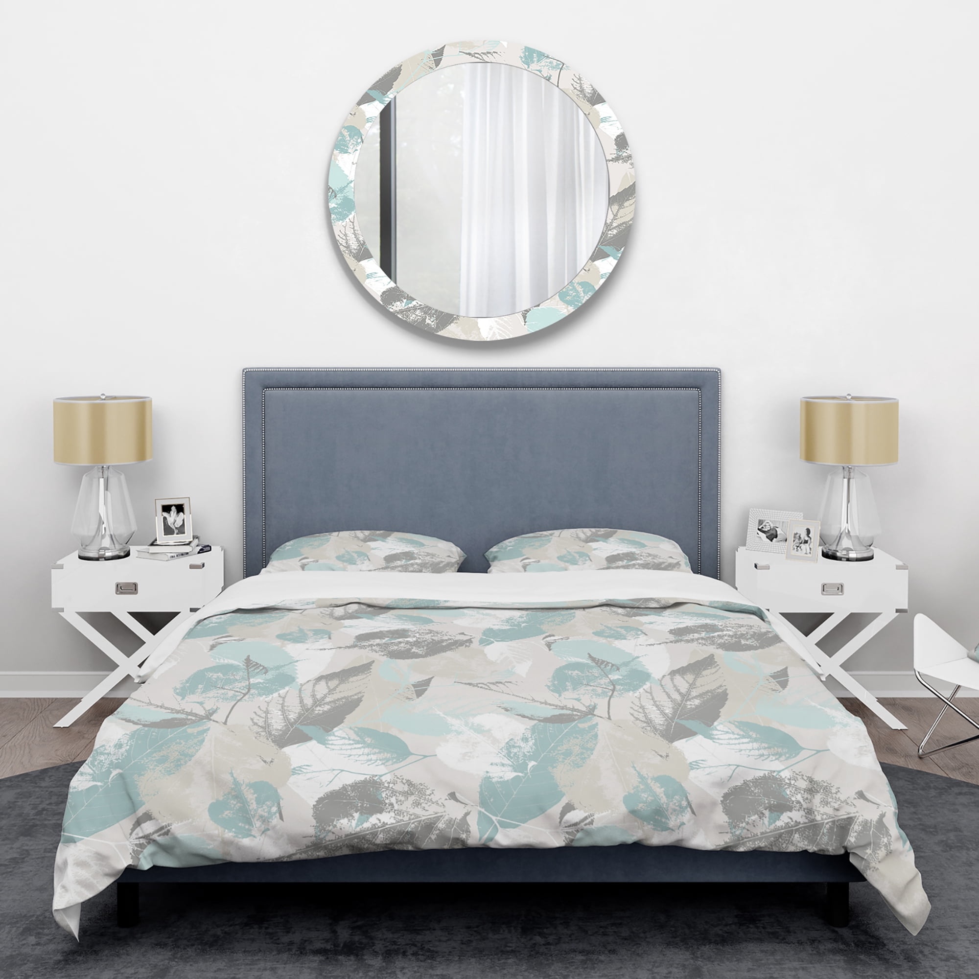 Designart 'Retro Foliage Design I' Mid-Century Modern Duvet Cover Set