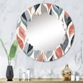 thumbnail image 1 of Designart "Retro Foliage Dream I" Modern Geometric Round Wall Mirror - Modern Oval Printed Decorative Oversized Mirror - Multiple Color Options, 1 of 4