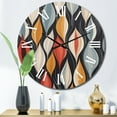 thumbnail image 1 of Designart "Retro Foliage Dream II" Modern Geometric Oversized Wall Clock, 1 of 5