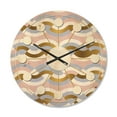 thumbnail image 1 of Designart 'Retro Geometric Braids Wave' Mid-Century Modern Wood Wall Clock, 1 of 5