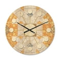 thumbnail image 1 of Designart 'Retro Geometric Design I' Mid-Century Modern Wood Wall Clock, 1 of 5