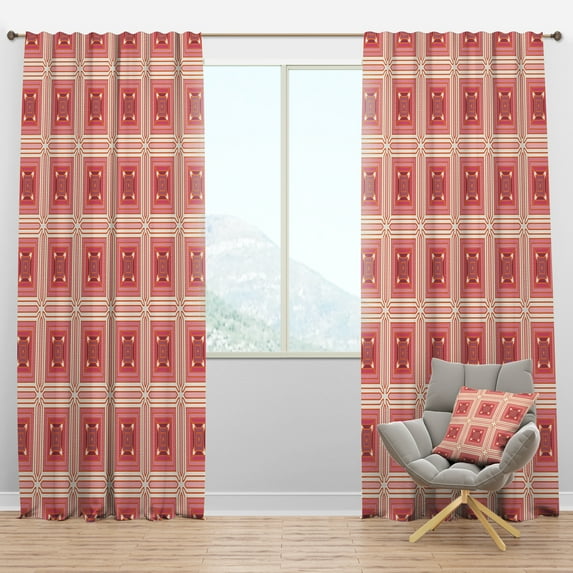 Designart 'Retro Geometric Design II' Mid-Century Modern Blackout Curtain Panel