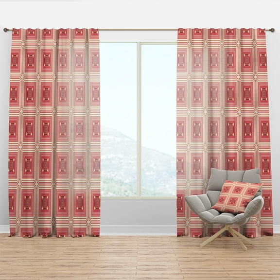 Designart 'Retro Geometric Design II' Mid-Century Modern Curtain Panel