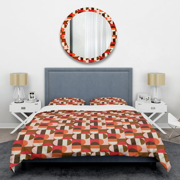 Designart 'Retro Geometric Design II' Mid-Century Modern Duvet Cover Set