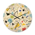 thumbnail image 1 of Designart 'Retro Geometric Design III' Mid-Century Modern Wood Wall Clock, 1 of 5