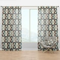 thumbnail image 1 of Designart 'Retro Geometric Design IV' Mid-Century Modern Curtain Panel, 1 of 4