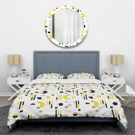 Designart 'Retro Geometric Design IX' Mid-Century Modern Duvet Cover Set