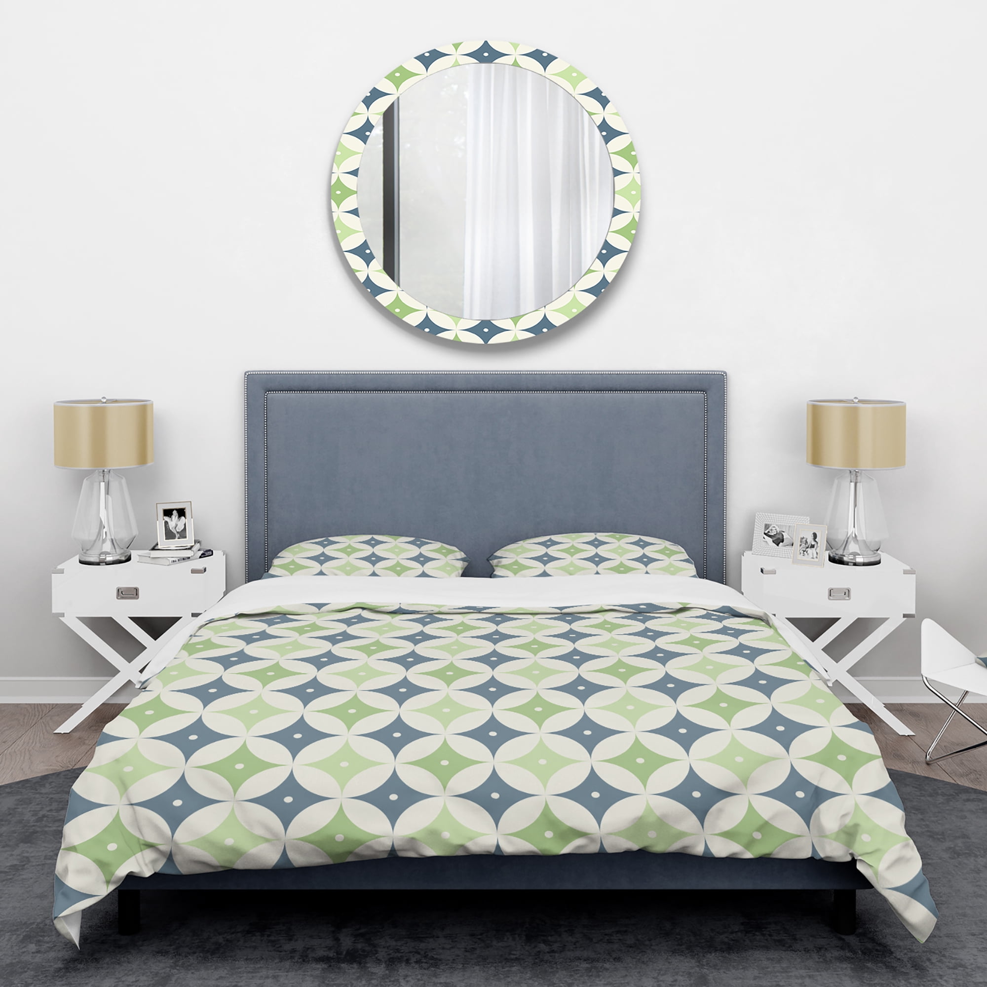 Designart 'Retro Geometric Design V' Mid-Century Modern Duvet Cover Set