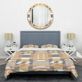 thumbnail image 1 of Designart 'Retro Geometric Design VI' Mid-Century Modern Duvet Cover Set, 1 of 4