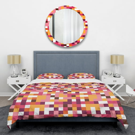 Designart 'Retro Geometric Design VII' Mid-Century Modern Duvet Cover Set